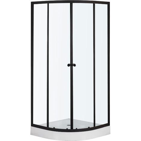 KERRA LEO BLACK Duschwand / 80 x 80 cm (1/3)
