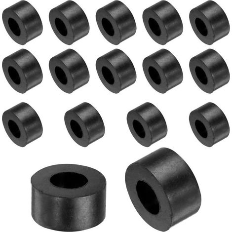 16Pcs Entretoises en Caoutchouc de 20mm de Diamètre Extérieur, 10mm de Diamètre Intérieur,7mm de Hauteur, Rondes, Anti-Vibrations, Rondelles en Caoutchouc Épaisses (1/4)