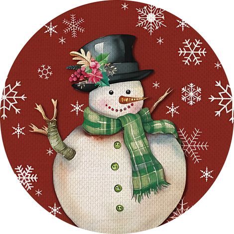 Ensemble de 4 sets de table de Noël avec décor de rennes et neige - Décoration de table festive de haute qualité - 36 x 36 cm - Ensemble de 6 pièces (vinyle) - 1