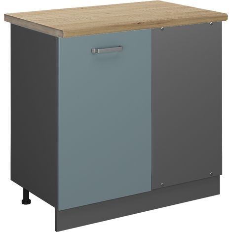 Meuble d'angle R-Line, Bleu-gris, 86 cm , PT Chêne, Vicco (1/5)