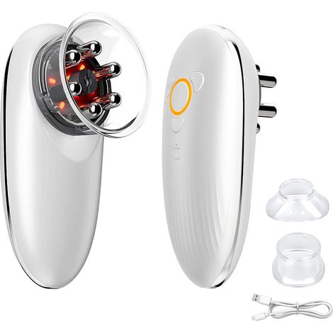 Masseur à ventouses 4 en 1, façonne et raffermit. Avec microcourant EMS et chaleur LED pour le drainage lymphatique, adapté à l'abdomen, aux jambes, aux fesses et aux fascias pour le lipœdème. (1/5)