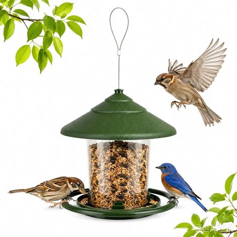Mangeoire à oiseaux - Mangeoire à oiseaux à suspendre - Mangeoire à oiseaux en plastique - Mangeoire à suspendre - Résistant aux intempéries - Convient pour balcon, jardin (1/5)