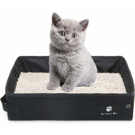 Lettiera portatile per gatti, pieghevole, leggera, morbida, a prova di perdite, ideale per i viaggi (1/5)