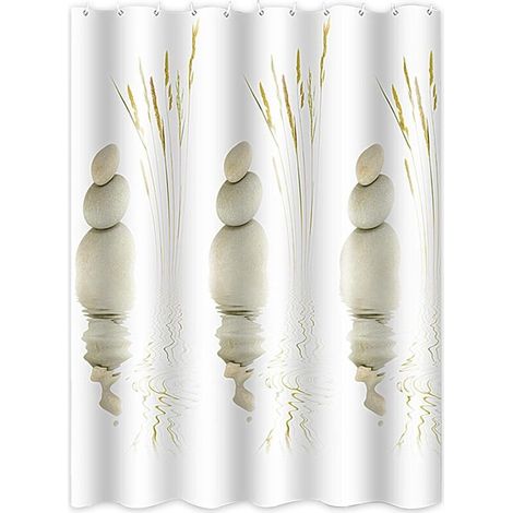 Duschvorhang, 180 x 180 cm, schimmelresistent, wasserdicht, waschbar, Polyester, wasserdicht (1/4)