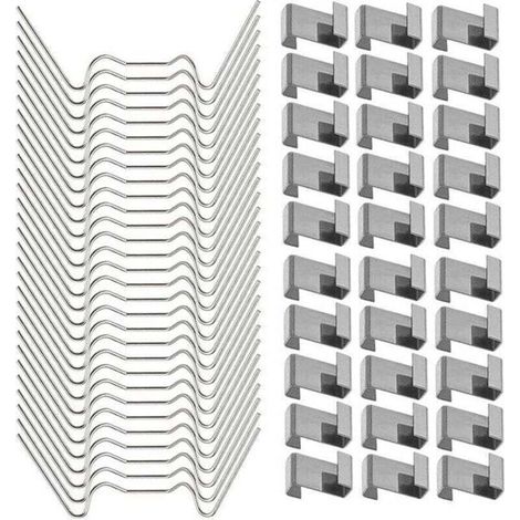 Lot de 150 Clips de Fixation pour Vitrage de Serre avec 75 Attaches W et 75 Attaches Z