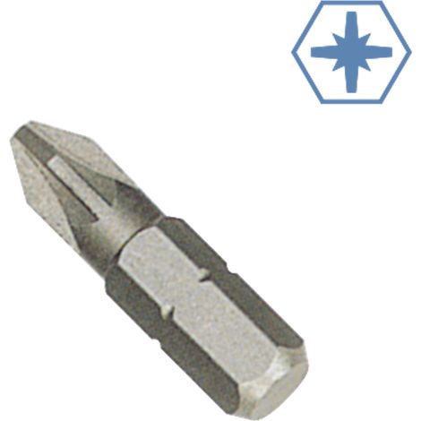 Embout Pozidriv PZ2, 25mm, Acier S2, Embout de Vissage Cruciforme