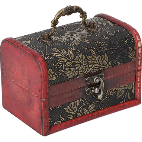 Boîte de Rangement Vintage en Bois pour Bijoux - Écrin Décoratif à Exposition Carré (1/5)