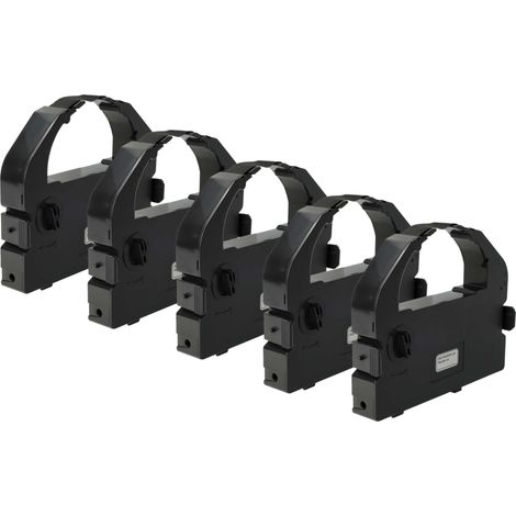 vhbw 5x Ribbon Cartridge compatible with Unisys AP 1324 Color Printer Dot Matrix, Receipt Printer - Black Ink Ribbon