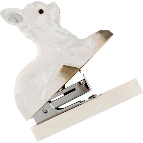 wooden stapler in a cute animal shape with decorative design (1/5)