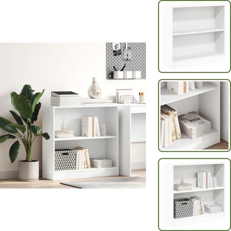 Bibliothèque blanc 80x24x75 cm bois d'ingénierie - Bibliothèque - Bibliothèques - Étagère - Meuble De Rangement (1/5)