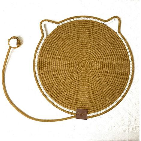 2er-Set Katzenkratzmatten: Kratzmatten aus natürlichem Baumwollseil (50 cm Durchmesser, flaches Modell) – Für Wohnungskatzen geeignet – Schützt Wände, Sofas, Teppiche und Möbel (1/5)