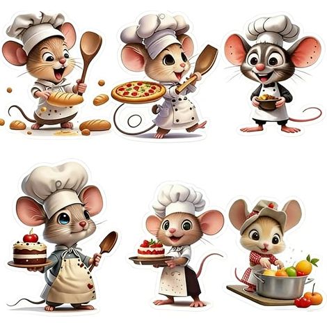 Kitchen Wall Stickers Mouse Chef Wall Stickers Self-Adhesive Wall Decoration for Kitchen, Dining Room, Living Room (1/3)