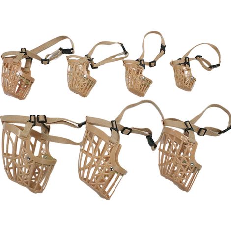 Lot de 7 muselières souples pour chien, cage de transport réglable anti-morsure, protection buccale en filet pour l'entraînement des chiens (1/5)