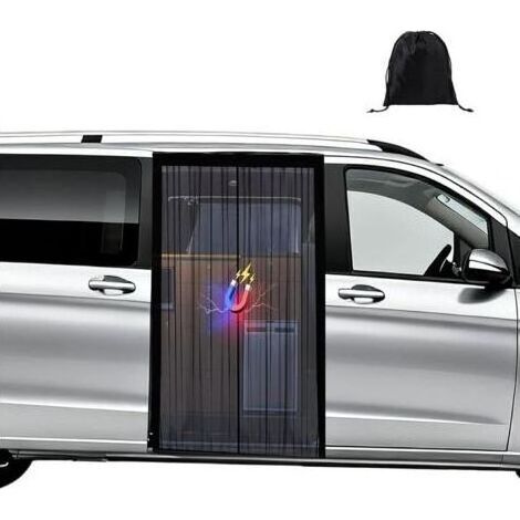 Kaelt - BUNTHAUS (150x110cm) Moustiquaire magnétique pour Van, Universelle Moustiquaire pour Porte latérale Filet d'ombrage de Porte Latérale Camping für Mercedes Vito, Volkswagen Transporter und Cali (1/5)