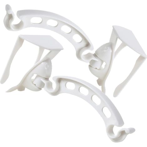 Appendiabiti in due pezzi, non richiede foratura - scaffale portaoggetti pieghevole - bianco (1/4)
