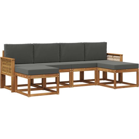 Outdoor-Sofagarnitur 6 Stk. Natur und Anthrazit Polyester vidaXL (1/5)