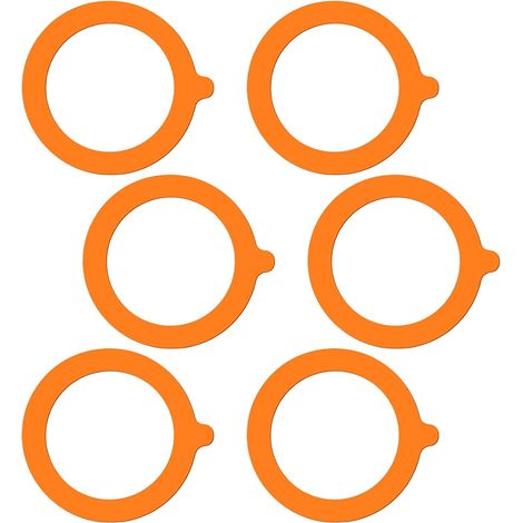 CCYKXA  Set mit 6 Gummidichtungsringen für Gläser, luftdichte Silikon-Ersatzdichtungen für Gläser - 9,3 cm (orange)