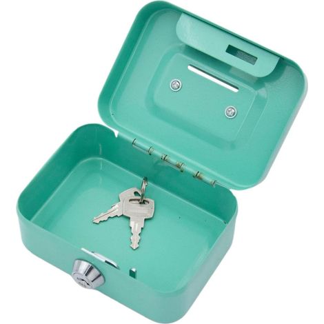 avec serrure Coffret de sécurité Coffre-fort Mini caisse en métal Banque de pièces en métal, boîte de sécurité robuste, caisse Portable pour et adultes, Collection de pièces de monnaie (1/5)