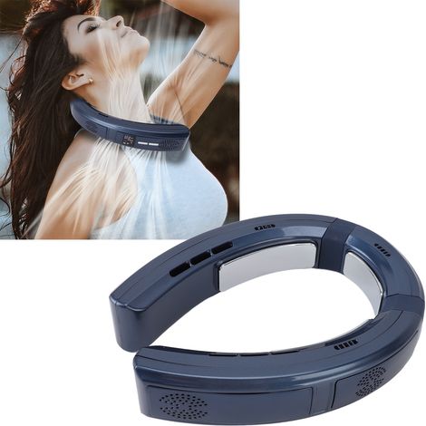 [Ventilatore da collo a doppio uso, riscaldante e rinfrescante] + Modello Premium + Ventilatore senza pale sicuro con controllo della velocità a LED e batteria da 6000 mAh per uomini, donne, bambini e (1/4)