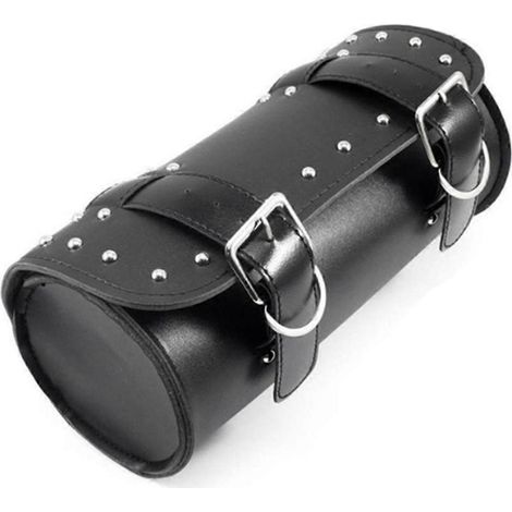 Sacoche universelle en cuir PU pour moto, rangement pour guidon et fourche avant --- (1/5)