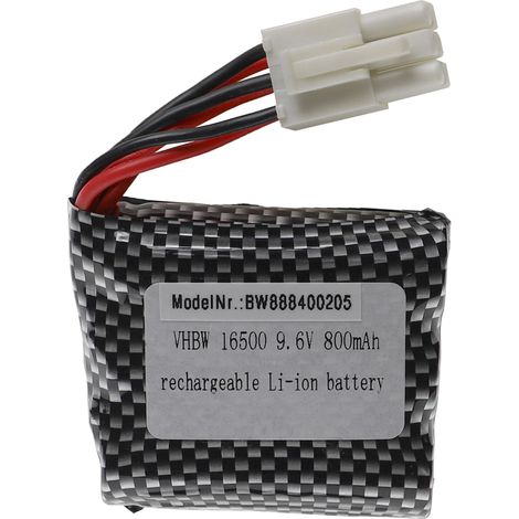 vhbw Batería para modelismo por ej. compatible con GPToys, Foxx, Hosim (800mAh, 9,6V, Li-Ion, 54 x 48 x 16,5mm, EL-6P)