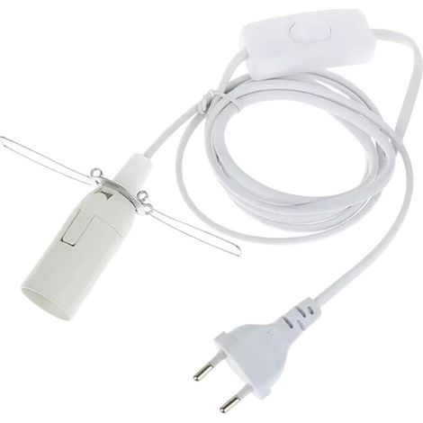 E14 socket, 180cm cable, integrated switch, PVC lamp holder, for home and shop (1/5)