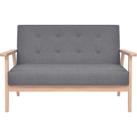 Canapé  Sofa à 2 places Tissu Gris foncé (1/5)