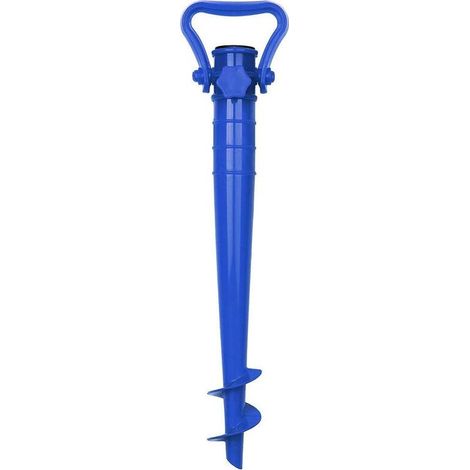 Support de Parasol de Plage pour Sable, Fixation dans le Sable, Couleur Bleu, Accessoire de Parasol Extérieur pour Jardin et Terrasse (1/5)