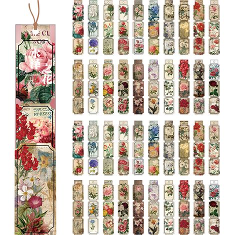 40 Étiquettes Adhésives Décoratives Jolies Exquises Fleurs Papier Déco Maison Autocollants Journal (1/5)