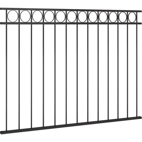 Panneau de clôture de Jardin,design simple Acier 1,7x1,2 m Noir -46762 (1/3)
