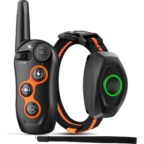 Collier d'éducation pour chien, collier électrique étanche IPX7 avec télécommande (portée de 400 m), 3 modes d'entraînement (bip, stimulation électrique, vibration)