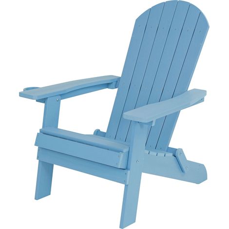 Axi Claire Chaise Adirondack, Transat Plastique, Bleu Claire Chaise De Jardin, 1 Personne /Fauteuil Exterieur/Chaise Exterieur  Transat À Dossier Haut - 84,5 X 77 X 95,5 Cm (1/5)