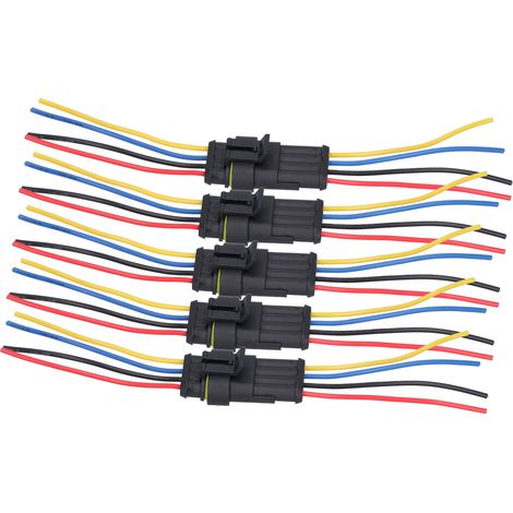 Connecteur électrique automobile 5 voies étanche, ignifugé, résistant et antioxydant (4P) (1/5)