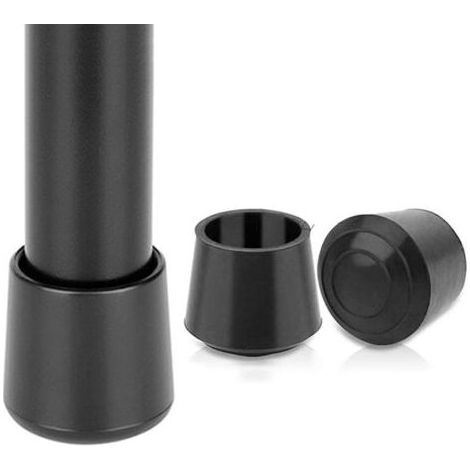 Quantité : 16 embouts en caoutchouc – pour pieds de table, chaises, meubles – (25 mm, noir) (1/4)