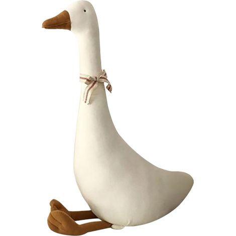 (Gans 35 cm) Kreative skandinavische Baumwollgans, Miniaturmodell, Kinderzimmerdekoration, Baby mit Spielkissen, Puppenfotografie-Requisite (1/5)