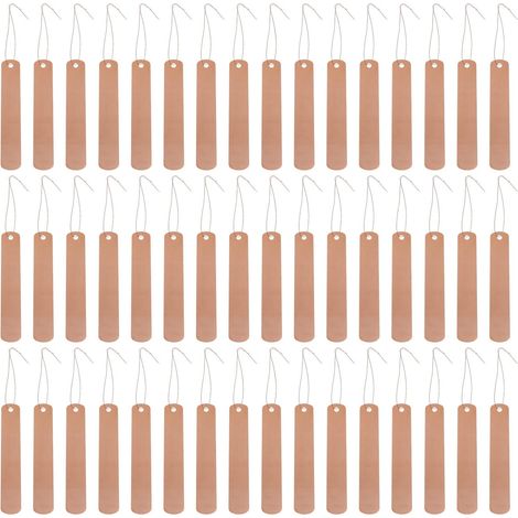 CCYKXA 100 Copper Plant Labels Set, Lightweight Hanging Garden Labels, 12cm, Flower Identification Panels for Pots, Balcony, and Outdoor Landscaping (1/5)