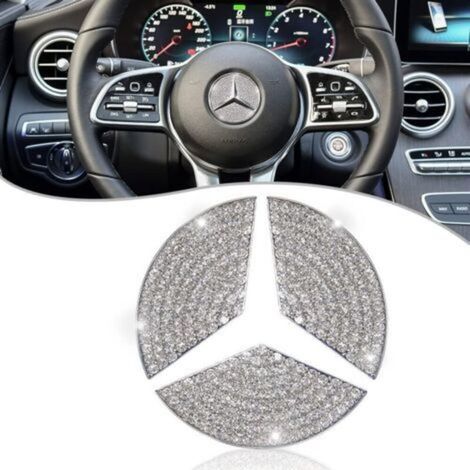 Cristal Bling Autocollant Accessoire Voiture Interieur 49mm Autocollant Logo Mercedes Benz Emblème de Volant pour A E S CLA CLS GLA GLB GLC GLE GLS SL (1/5)