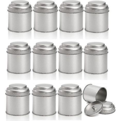 Boîte à thé ronde de 225 ml (8 oz) avec double couvercle hermétique, lot de 12,5 g (12 boîtes), petite boîte à thé de cuisine, taille L. (1/5)