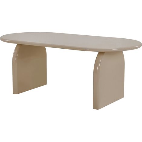 Tavolo da pranzo 8 persone in MDF Beige lucido - FELYRIA