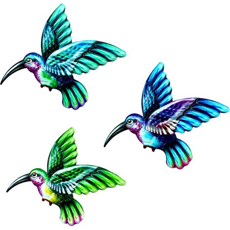 Pendentif artisanal en fer forgé représentant un colibri (3 pièces) (1/3)