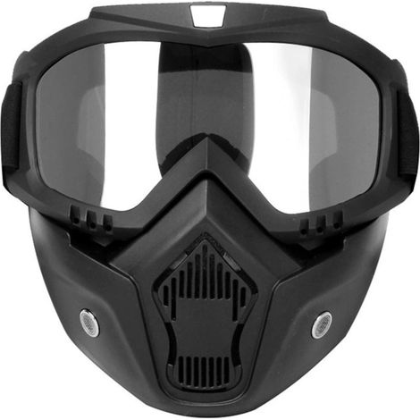Masque de protection faciale haute définition pour moto, avec filtre buccal, pour casque jet de motocross. (1/5)