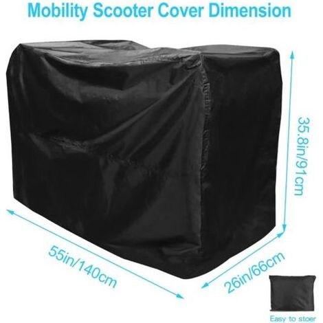 Housse imperméable pour scooter de mobilité - 210D Oxford - Pour fauteuil roulant - Housse de pluie imperméable et résistante (140 x 66 x 91 cm)