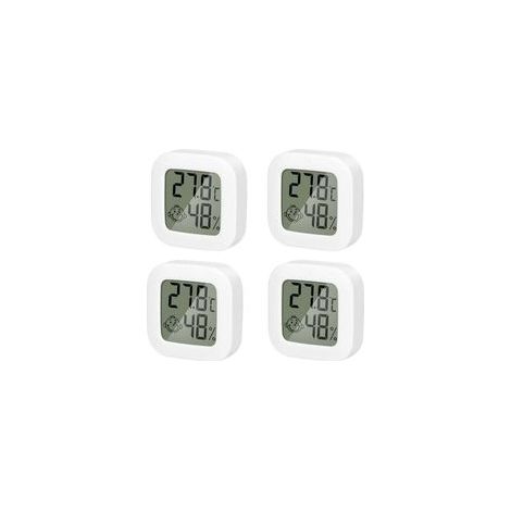 4 Pack Thermometre Interieur Mini Thermomètre Hygrometre Haute Précision Température Hygromètre Moniteur avec Air icône Confortable pour Cuisine Chambre de Bébé Serre Entrepôt Bureau (1/5)