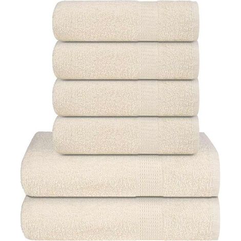 Ensemble de 6 serviettes de table couleur crème FROGN 360 g/m² (1/5)