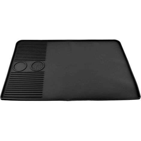 Tapis Silicone Antiadhérence Noir pour Machine à Café - Protection Thermique et Antidérapant (Diamètre 40.5cm) (1/5)
