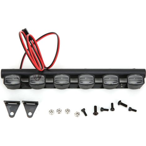 Phare de toit à LED 6 lumières pour voiture RC crawler échelle 1/10, compatible TRX4 90046 SCX10, barre lumineuse de spot (1/5)