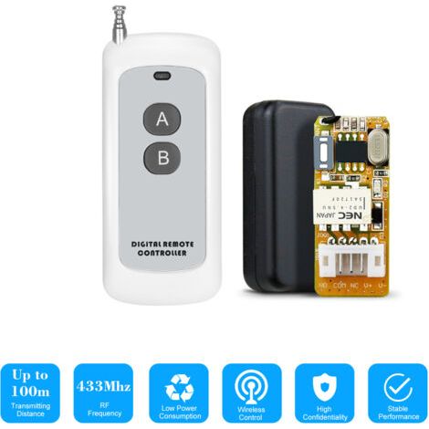 Module récepteur universel 433 MHz CC 3,7 V-12 V, télécommande RF monocanal, mini-relais sans fil (1/5)