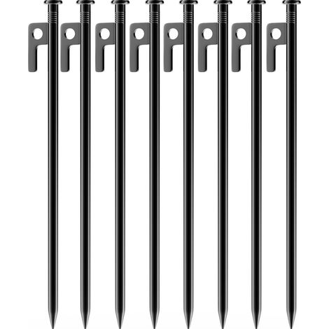 Lot de 8 Piquets De Tente Robustes,Piquet de Camping, Sardine pour Tente, 20cm piquets de Fixation Camping pour Camping, Auvents de Camping (1/5)