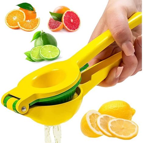 HOXILEELEO - Presse agrume métallique 2-en-1 citron et lime-Presse-agrumes manuel pour citron orange, citron vert, agrumes, extraction sûre, plus rapide et efficace des fruits, extraction efficace du 