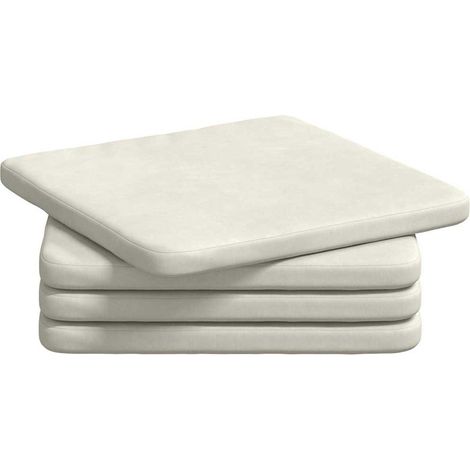 Seat Cushions 4 pcs Cream 40 x 40 x 3 cm Velvet vidaXL (1/5)
